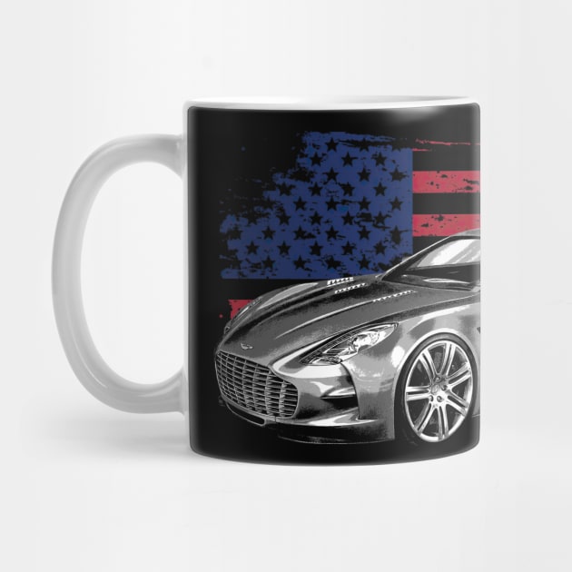 Aston Martin One-77 (2009–2012) Cars Form American Flag by ElenaBerryDesigns